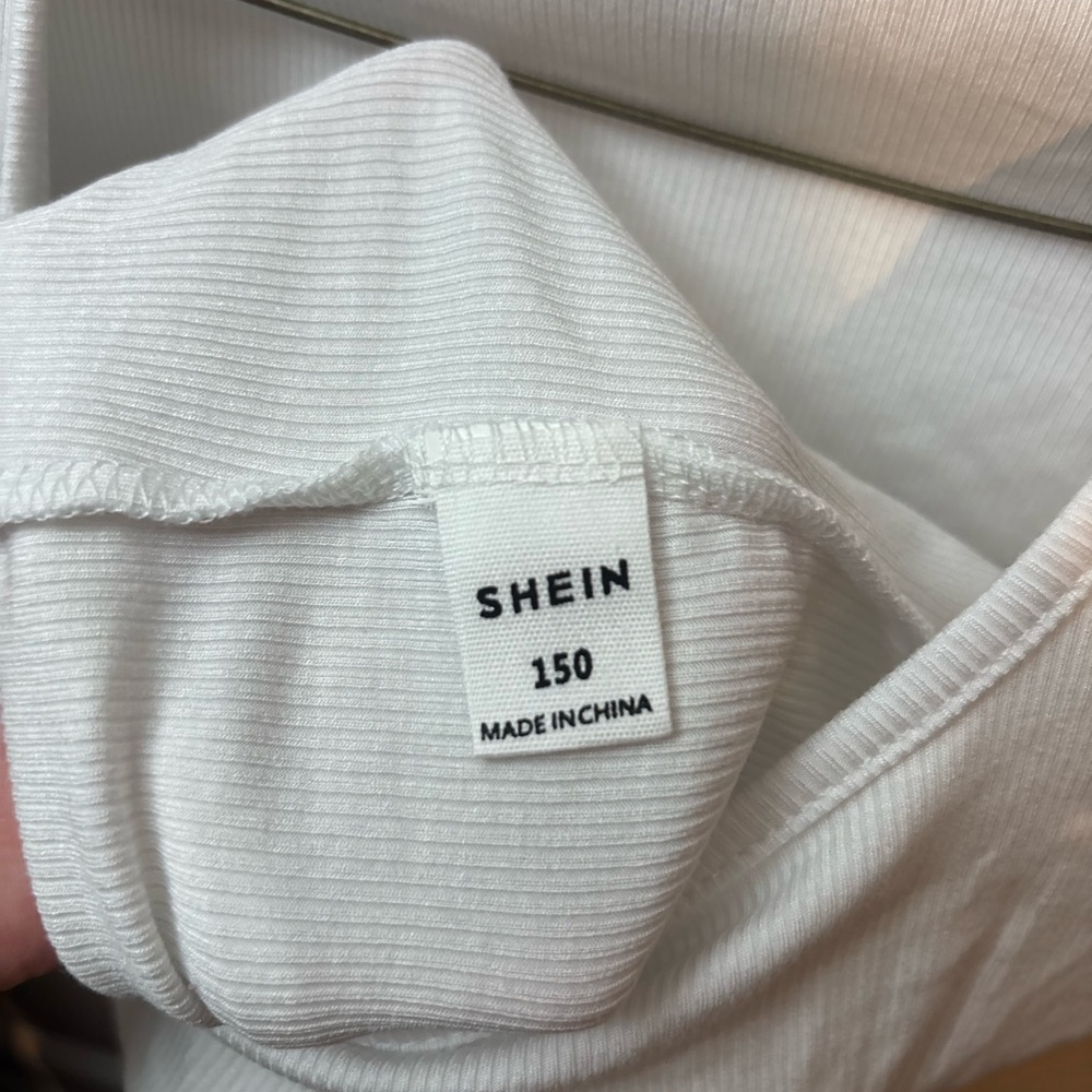SHEIN White Ribbed Bodysuit - Picture 2 of 2